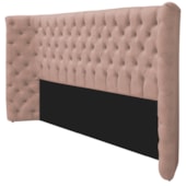 Kit Cabeceira e Calçadeira Baú King Everest P02 195 cm para cama Box Suede Rosê - Amarena Móveis
