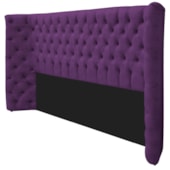 Kit Cabeceira e Calçadeira Baú King Everest P02 195 cm para cama Box Suede Roxo - Amarena Móveis