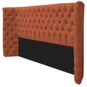 Kit Cabeceira e Calçadeira Baú King Everest P02 195 cm para cama Box Suede Terracota - Amarena Móveis