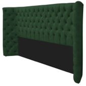 Kit Cabeceira e Calçadeira Baú King Everest P02 195 cm para cama Box Suede Verde - Amarena Móveis
