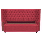 Kit Cabeceira e Calçadeira Baú King Everest P02 195 cm para cama Box Suede Vermelho - Amarena Móveis