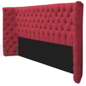 Kit Cabeceira e Calçadeira Baú King Everest P02 195 cm para cama Box Suede Vermelho - Amarena Móveis