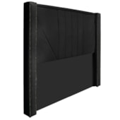 Kit Cabeceira e Calçadeira Baú King Minsk P02 195 cm para cama Box Suede Preto - Amarena Móveis