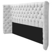 Kit Cabeceira e Calçadeira Baú Queen Everest P02 160 cm para cama Box Suede Branco - Amarena Móveis
