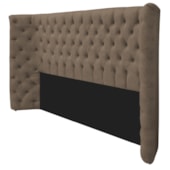 Kit Cabeceira e Calçadeira Baú Queen Everest P02 160 cm para cama Box Suede Marrom - Amarena Móveis
