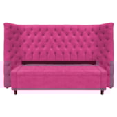 Kit Cabeceira e Calçadeira Baú Queen Everest P02 160 cm para cama Box Suede Pink - Amarena Móveis