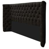 Kit Cabeceira e Calçadeira Baú Queen Everest P02 160 cm para cama Box Suede Preto - Amarena Móveis