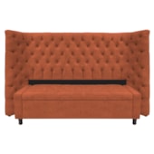 Kit Cabeceira e Calçadeira Baú Queen Everest P02 160 cm para cama Box Suede Terracota - Amarena Móveis