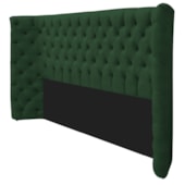 Kit Cabeceira e Calçadeira Baú Queen Everest P02 160 cm para cama Box Suede Verde - Amarena Móveis