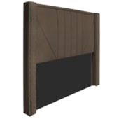 Kit Cabeceira e Calçadeira Baú Queen Minsk P02 160 cm para cama Box Suede Marrom - Amarena Móveis