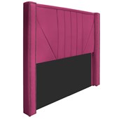 Kit Cabeceira e Calçadeira Baú Queen Minsk P02 160 cm para cama Box Suede Pink - Amarena Móveis