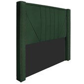 Kit Cabeceira e Calçadeira Baú Queen Minsk P02 160 cm para cama Box Suede Verde - Amarena Móveis