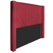 Kit Cabeceira e Calçadeira Baú Queen Minsk P02 160 cm para cama Box Suede Vermelho - Amarena Móveis