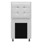 Kit Cabeceira e Calçadeira Copenhague 100 cm Solteiro Corano Branco AM Decor