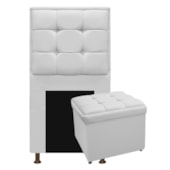 Kit Cabeceira e Calçadeira Copenhague 100 cm Solteiro Corano Branco AM Decor