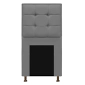 Kit Cabeceira e Calçadeira Copenhague 100 cm Solteiro Corano Cinza AM Decor