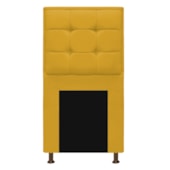 Kit Cabeceira e Calçadeira Copenhague 100 cm Solteiro Suede Amarelo AM Decor