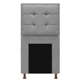 Kit Cabeceira e Calçadeira Copenhague 100 cm Solteiro Suede Cinza AM Decor