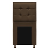Kit Cabeceira e Calçadeira Copenhague 100 cm Solteiro Suede Marrom AM Decor