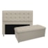 Kit Cabeceira e Calçadeira Copenhague 140 cm Casal Corano Bege AM Decor