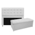 Kit Cabeceira e Calçadeira Copenhague 140 cm Casal Corano Branco AM Decor