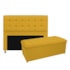 Kit Cabeceira e Calçadeira Copenhague 140 cm Casal Suede Amarelo AM Decor