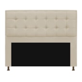 Kit Cabeceira e Calçadeira Copenhague 140 cm Casal Suede Bege AM Decor