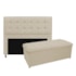 Kit Cabeceira e Calçadeira Copenhague 140 cm Casal Suede Bege AM Decor