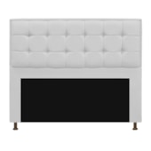 Kit Cabeceira e Calçadeira Copenhague 140 cm Casal Suede Branco AM Decor