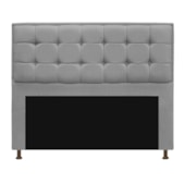 Kit Cabeceira e Calçadeira Copenhague 140 cm Casal Suede Cinza AM Decor