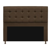 Kit Cabeceira e Calçadeira Copenhague 140 cm Casal Suede Marrom AM Decor