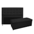 Kit Cabeceira e Calçadeira Copenhague 140 cm Casal Suede Preto AM Decor