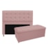 Kit Cabeceira e Calçadeira Copenhague 140 cm Casal Suede Rosê AM Decor
