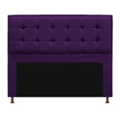 Kit Cabeceira e Calçadeira Copenhague 140 cm Casal Suede Roxo AM Decor