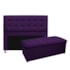 Kit Cabeceira e Calçadeira Copenhague 140 cm Casal Suede Roxo AM Decor