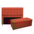 Kit Cabeceira e Calçadeira Copenhague 140 cm Casal Suede Terracota AM Decor