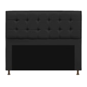 Kit Cabeceira e Calçadeira Copenhague 160 cm Queen Size Corano Preto AM Decor