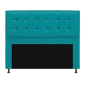Kit Cabeceira e Calçadeira Copenhague 160 cm Queen Size Suede Azul Turquesa AM Decor