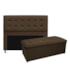 Kit Cabeceira e Calçadeira Copenhague 160 cm Queen Size Suede Marrom AM Decor