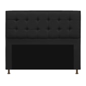 Kit Cabeceira e Calçadeira Copenhague 160 cm Queen Size Suede Preto AM Decor