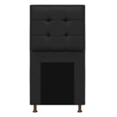 Kit Cabeceira e Calçadeira Copenhague 90 cm Solteiro Corano Preto AM Decor