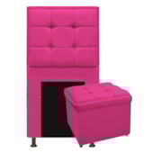 Kit Cabeceira e Calçadeira Copenhague 90 cm Solteiro Suede Pink AM Decor