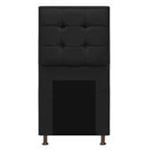 Kit Cabeceira e Calçadeira Copenhague 90 cm Solteiro Suede Preto AM Decor