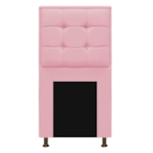 Kit Cabeceira e Calçadeira Copenhague 90 cm Solteiro Suede Rosa Bebê AM Decor