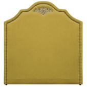 Kit Cabeceira e Calçadeira King Orlando P02 195 cm para cama Box Suede Amarelo - Amarena Móveis