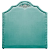 Kit Cabeceira e Calçadeira King Orlando P02 195 cm para cama Box Suede Azul Tiffany - Amarena Móveis