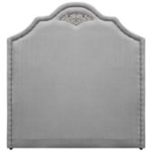 Kit Cabeceira e Calçadeira King Orlando P02 195 cm para cama Box Suede Cinza - Amarena Móveis
