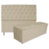 Kit Cabeceira e Calçadeira Liverpool 140 cm Casal Suede Bege - Amarena Móveis