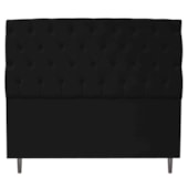 Kit Cabeceira e Calçadeira Liverpool 140 cm Casal Corano Preto - Amarena Móveis