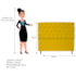 Kit Cabeceira e Calçadeira Liverpool 140 cm Casal Suede Amarelo - Amarena Móveis